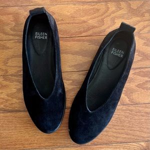Eileen Fischer Sport Suede Black Slip On Shoes size 5.5 NIB